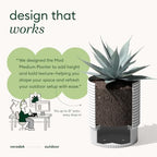 Veradek Mod Series Medium Planter - Round Outdoor Planter with Shelf - Image 3