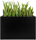 Metal Planter Box, No Installation Galvanized Steel Folding Rectangular Planter with Drainage Holes, 35.5"x 10"x 28" Black Outdoor Planter for Porch/Patio/Garden by TISUWING