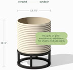 Veradek Mod Series Short Raised Planter - Round Outdoor Planter with Stand - Image 2