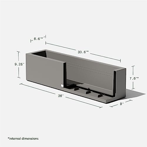 Veradek Block Series Trough Planter - Rectangular Outdoor Window Box - Image 3
