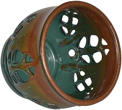 W&W Orchid Pot with Holes and Saucer for Repotting, Tan Mix, 6.5" - Image 4