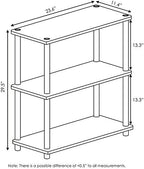 Furinno TURN-N-TUBE Storage Shelves, 3-Tier Book Shelf, Corner Shelf, Toolless Open Shelves, for Organization and Storage, Living Room, Garage, Home Office, Espresso - Image 3