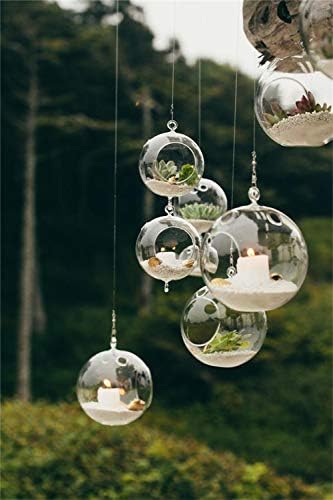 Wedding Hanging Glass Orbs, 18 Pcs Glass Tea Light Terrarium, Hanging Glass Globes, Globe Terrarium, Tea Light Holders, Wedding Decor Indoor Outdoor by Ecosides