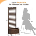 VINGLI Wooden Planter with Trellis, 51" Height Elevated Garden Beds Outdoor, FreeStanding Planter Box with Drainage Holes for Flower, Vegetable, Fruit, Herb in Garden, Patio, Balcony, 1PCS - Image 2