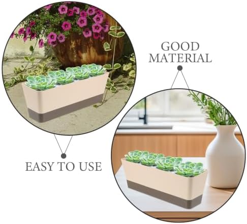 UPKOCH 2pcs Rectangular Flower Pots for Windowsill, 12 Plastic Planter Box - Image 3