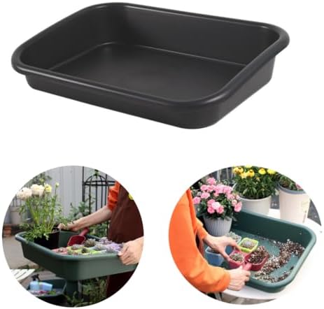 Garden Tidy Tray, Multifunctional One Piece Potting Tray for Seeding, Mixing, Growing and Storage, Succulent and Cactus Soil Potting Mix 23"x16.4"x4.3" (Black) - Image 7
