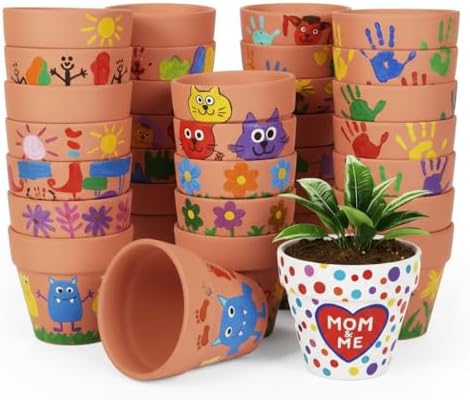 YESIACE 24 Pack 4 Inches Terracotta Plant Pots, Terra Cotta Planter with Drainage Holes, Perfect for Planting, Painting, Weddings and Parties (4inch/Original Color) - Image 4
