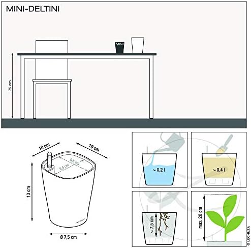 Lechuza 14955 Mini Deltini Self-Watering Garden Planter, Pastel Violet High Gloss - Image 3