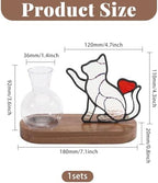 FREEBLOSS Plant Propagation Stations with Iridescent Stained Glass Cat Decor Desktop Propagation Vases Glass Planter Gifts for Plant Lovers - Image 2