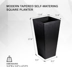 XBrand 28-Inch Tapered Indoor and Outdoor, Set of 2, Black Planter - Image 7