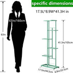 LINZINAR 6 Tier Plant Stand Indoor Outdoor Metal Flower Pot Display Shelf - Image 4