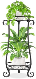 iDavosic.ly 2 Tier Tall Metal Plant Stand Outdoor Indoor, 27 Inch, Black by iDavosicly