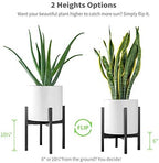 FaithLand Plant Stand, Adjustable Size Fits 8 9 10 11 12 Inches Plant Pot, Metal Planter Stand, Mid Century Expandable Plant Holder Indoor Outdoor, Adjustable Width: 8”-12” - Easy Assembly - Image 4