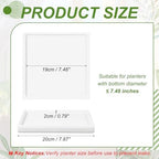 7.5 Inch Ceramic Plant Saucers, Square Flower Planter Water Trays Ceramic Plant Saucer Pot Tray -Fitting for (Outdoor/Indoors/Garden/Planting/Water/Flower/Coffee) White - Image 2