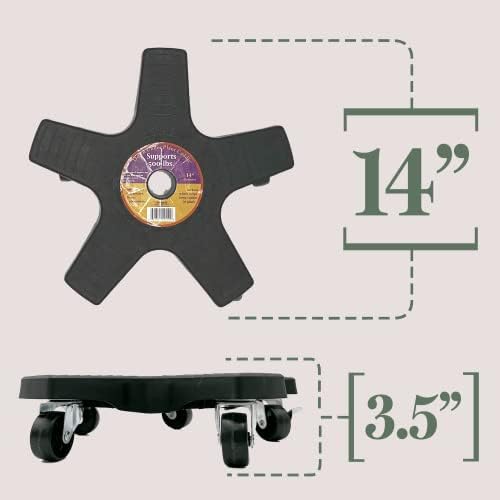 Bosmere 14" Plant Caddie - Heavy-Duty Rolling Plant Stand with Locking Wheels, 500 lb Capacity – Durable Plant Caddy for Indoor/Outdoor Use, Charcoal - Image 5