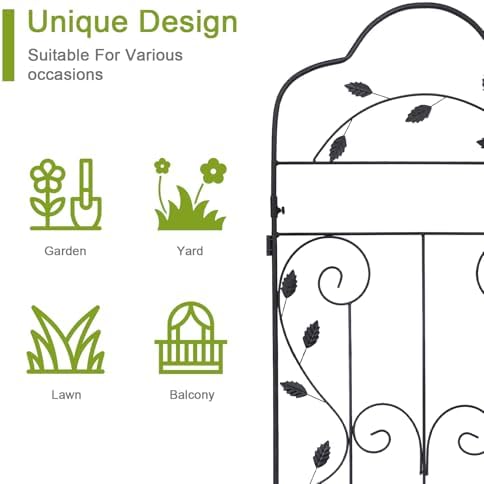 hogardeck Metal 60 * 18in Garden Trellis 2-Packs for Climbing Plants Flowers Vegetables Planting Arched Outdoor Decoration for Courtyards Lawns Gardens - Image 5