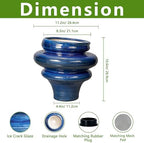 Ceramic Pots for Plants - 11 Inch Ceramic Planter with Drainage Hole, Unique Planters for Indoor Outdoor, Large Decorative Flower Pot, Home Office Room Decor, Gifts for Plants Lover, Blue - Image 2