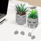 Zerzsy 3 Pack Faux Plants Small Artificial Succulents, Fake Plant Modern Farmhouse Decor, Mini Plants Succulent Pots Bathroom Decor, Office Desk Accessories - Image 2