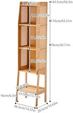 Ladder Shelf Bamboo Ladder Shelf Bookshelf Rack Floor Rattan Bookcase Cabinet Bedroom Bedside Storage Locker for Living Room, Bathroom, Study, Office Ladder Bookcase(Natural,Small) - Image 2