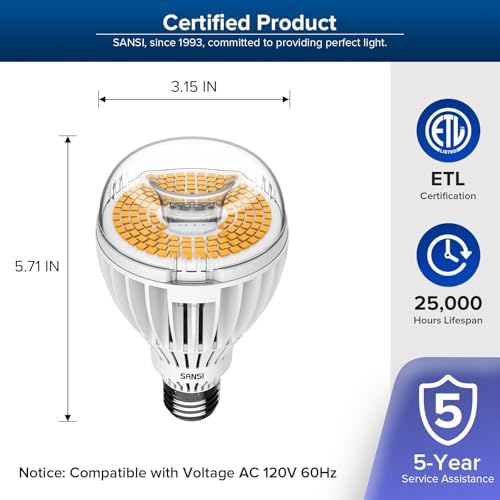 SANSI 350W Equivalent 5500 Lumens LED Light Bulb Super Bright - Image 5