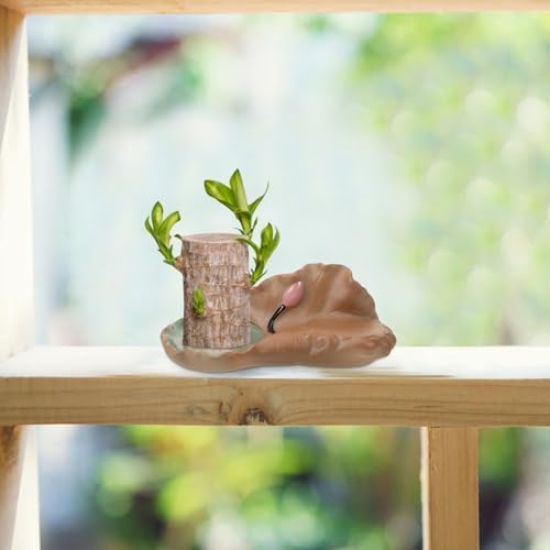 Milisten Lotus Leaf Ceramic Plant Saucer Tray 8 Inch Water Tray for Indoor Bonsai and Flower Pots with Drainage to Protect Floors and Surfaces - Image 7