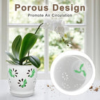 Oairse 6 inch Orchid Pots with Holes, White Ceramic Orchid Pot for Repotting Small Indoor Plant Pots with Drainage Holes and Saucers Decorative Flower Planter for Orchids, Indoor Plant - Image 4
