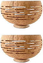 Rainforest Bowls Set of 2 Horizons Coconut Planters w/Drainage Hole- Perfect for Succulents, Flowers, Small Plants, Indoor & Outdoor Gardens- Handcarved by Artisans, Eco-Friendly & Sustainable - Image 2