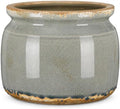7.7" Large Ceramic Plant Pot Grey Vintage Planter Crackle Glaze Decorative Retro Flowers Pot with Drainage for Indoor Outdoor Plants Home Shelf Kitchen Office Patio Decor Gift by Unknown