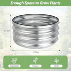 2 Pack 2x2x1ft Round Galvanized Raised Garden Bed Kits, Sliver - Image 2