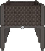 PP Garden Planter with Legs, 47.2x15.7x16.5 Inch Outdoor Planter for Climbing Plants, Rattan Look Elevated Box for Patio and Terrace - Image 4