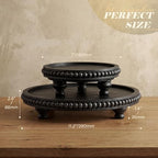 EOSAHR Pine Wood Round 2-Piece Display Risers for Rustic Room Decor, Black - Image 2