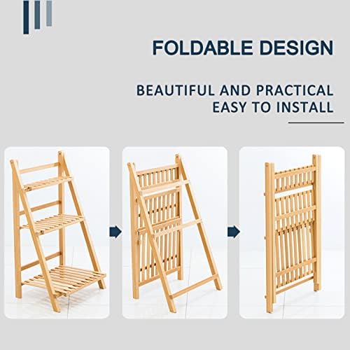 Bamboo Folding Flower Pot Stand 4 Tier Plant Stand Ladder Flower Shelf Garden Planter Display Storage Shelves Rack Bonsai Holder,55 X 43 X 122cm (Color : B) - Image 3