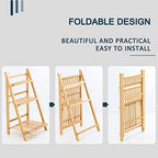 Bamboo Folding Flower Pot Stand 4 Tier Plant Stand Ladder Flower Shelf Garden Planter Display Storage Shelves Rack Bonsai Holder,55 X 43 X 122cm (Color : B) - Image 3