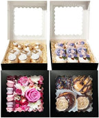 Bakepacker Auto-pop Up Pie Boxes with Window 8x8x2.5 inches 55pcs Black - Image 2