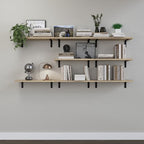 DOLLFIO Floating Wall Shelves, Decor & Storage, Rustic Brown, 16.5'', 8Pcs - Image 7