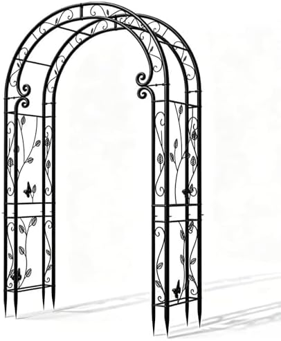 Sturdy Metal Garden Arch with Rust-Resistant Finish,Garden Abor-88 H*51" L by TrellumeGardenHome