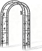 Sturdy Metal Garden Arch with Rust-Resistant Finish,Garden Abor-88 H*51" L by TrellumeGardenHome