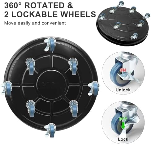 1 Pack 20 Inch Metal Plant Caddy, Black - Image 4