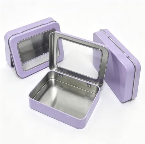 24 Pack Metal Storage Organizer Tins, Purple, 4.5 x 3.3 x 0.87 inches - Image 3