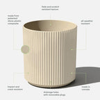 Veradek Demi Series Round Planter for Porch, Patio, Backyard | Durable Plastic-Stone Composite Material | Modern Décor for Tall Plants, Flowers - Image 2