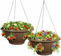 Ultimate Hanging Baskets - Strawberry, Tomato, Flower, and Herb Outdoor Planters - Use Garden Pots for Growing Plants Outside On A Deck, Fence, or Balcony (Mocha 2pk) by SmartSpring