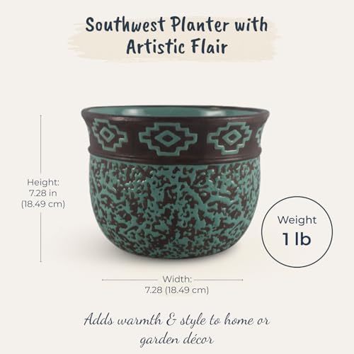 Blue Sky Ceramic Southerwest 6.5" Planter - Image 3
