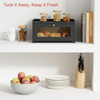 Small Bread Box for Kitchen Countertop, Cute Modern Breadbox Counter Top - Image 2