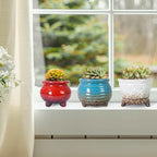 ARTKETTY Succulent Pots, Small Plant Pot with Drainage, Ceramic Planters - Image 3