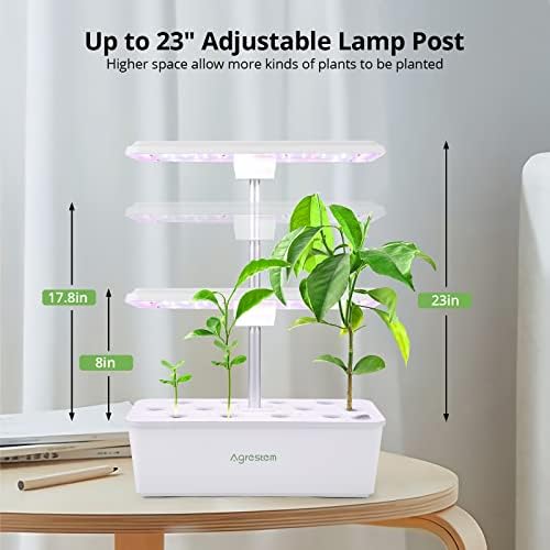 IGS-20SE 12 Pods Hydroponic Growing System, Indoor Garden Up to 23" with 100 36W LED Grow Light of 5 Colors, Automatic Timer, White Plastic Enclosure - Image 6