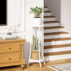 IBUYKE 30 Inch Tall Plant Stand Indoor, 2 Tier Flower Stand, White TMJ074W - Image 2