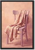Minimalist Chair with Draped Fabric Black Framed Wall Art Print by Unknown