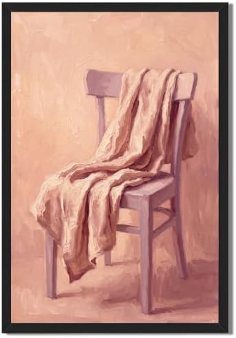 Minimalist Chair with Draped Fabric Black Framed Wall Art Print by Unknown