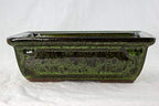 8" Rectangular Moss Green Bonsai Pot, Cactus & Succulent Planter + Tray + Rock + Mesh Combo (A768-8MG Combo) - Image 5
