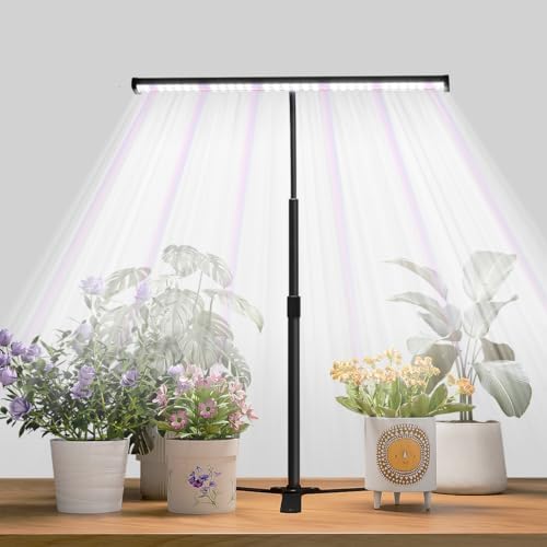 Super-Bright Grow Light for Indoor Plants, 6000K 108LEDs Full Spectrum Plant Lamp with Timer 4/8/12Hrs & Height Extendable for Home Office Desktop Plants, 12V 3A High Power Output for Faster Growth by Juhefa